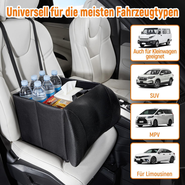2-in-1 Klappbarer Kofferraum-Organizer mit Lendenkissen-Funktion - Robuste faltbare Box als Sitz- un