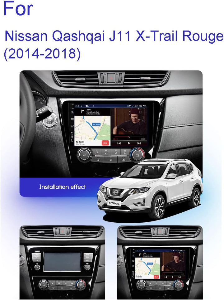JOYX Android 15 Autoradio Passt für Nissan Qashqai J11 X-Trail Rouge (2014-2018) - 2G+64G - Eingebau