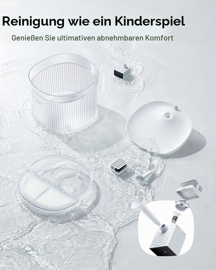 Homerunpet Katzenbrunnen Kabellos mit Bewegungsmelder &amp; Ultraleiser Kabelloser Pumpe, BPA-freier Tri