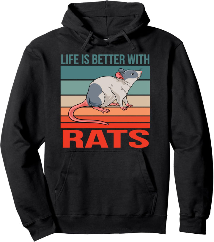 Leben besser mit Ratten Nagetier Ratte Pullover Hoodie