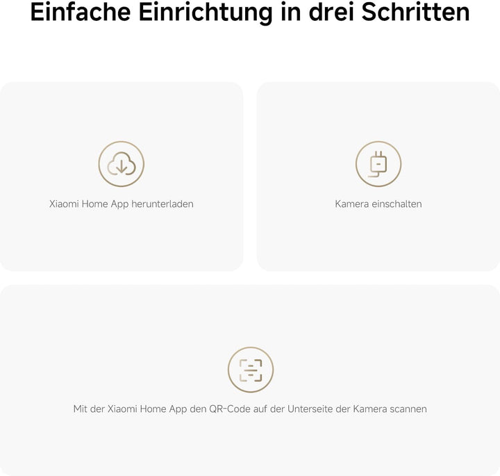 XIAOMI C302 Überwachungskamera Innen 2K, 360 Grad Kamera Überwachung Innen, KI-Erkennung, Physische