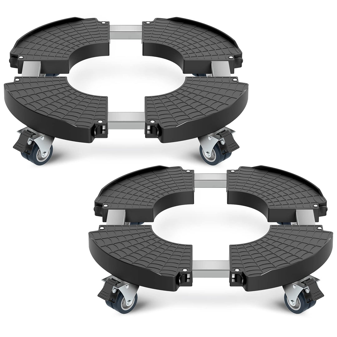 Yeabett Pflanzenroller, Blumentopf Untersetzer mit Rollen 38-56cm einstell. 2 Schwarz, 2 Schwarz