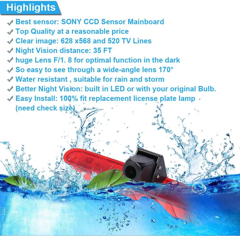 Auto Bremsleuchte Rückfahrkamera Van Transporter Bremslicht für Peugeot Partner 2 II Tepee Rifter/Ci