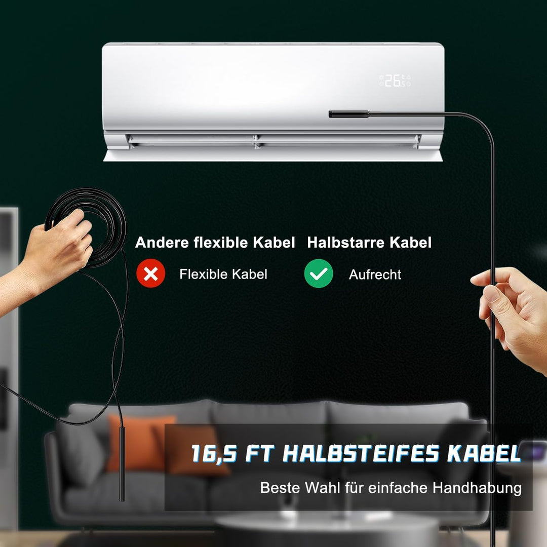 Maylatte Doppellinse Endoskopkamera mit Licht, 7.9mm 1920P HD Inspektionskamera mit 8+1 Lichtern, IP