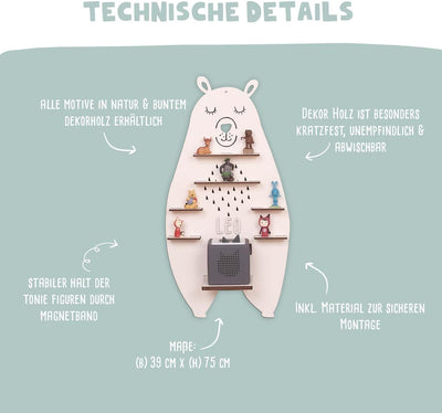 HeLLo mini Personalisiertes Regal für die Toniebox Junge - Wandregal mit Wunschnamen fürs Kinderzimm