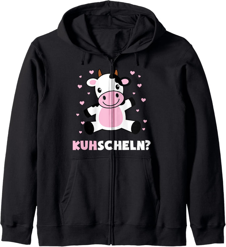 Kuhscheln Süsser Kuh Kuschel Spruch Pärchen Bauer Kapuzenjacke