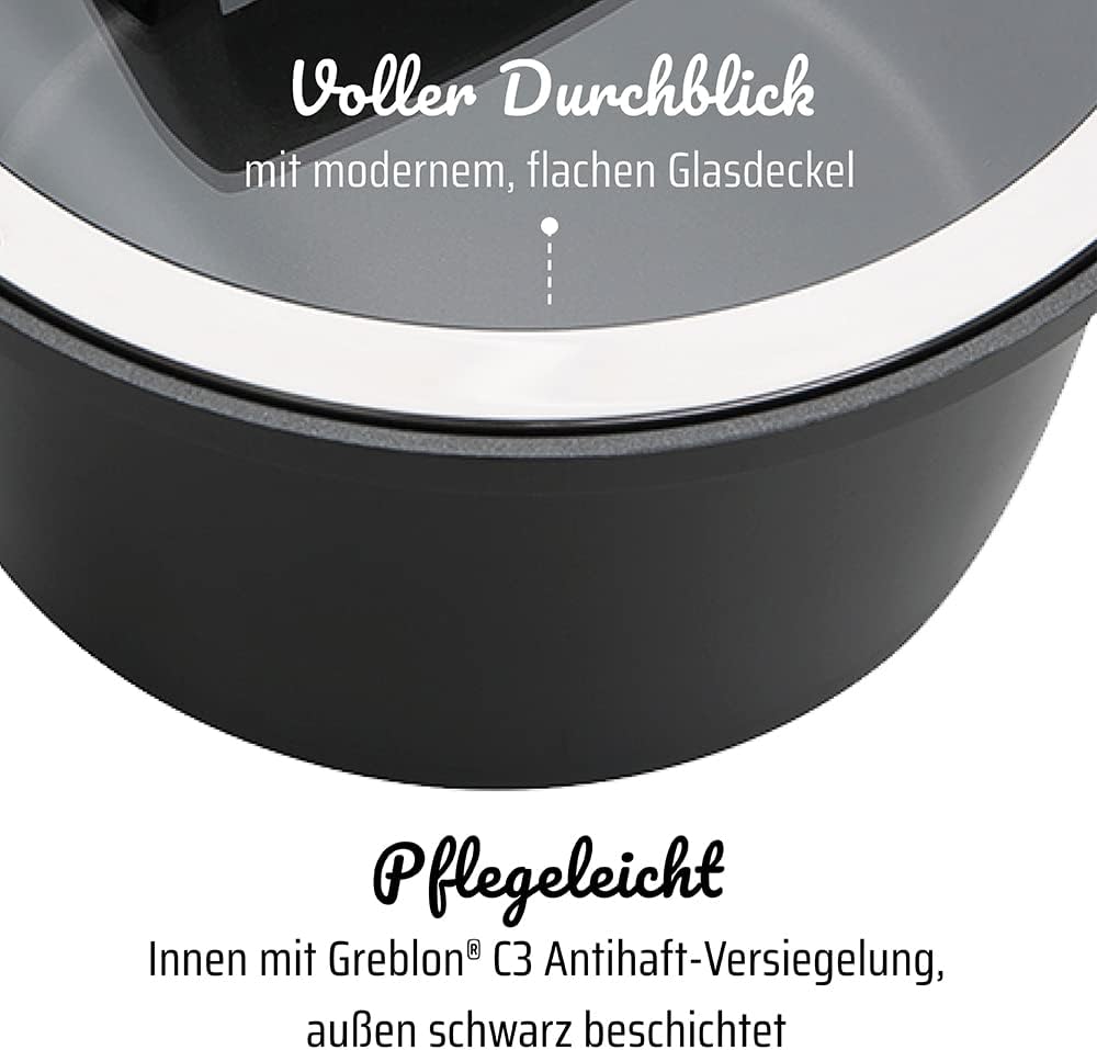 GSW Nero Energiespartopf Gourmet – hochwertiger Kochtopf mit Deckel, ideal für energiesparendes und