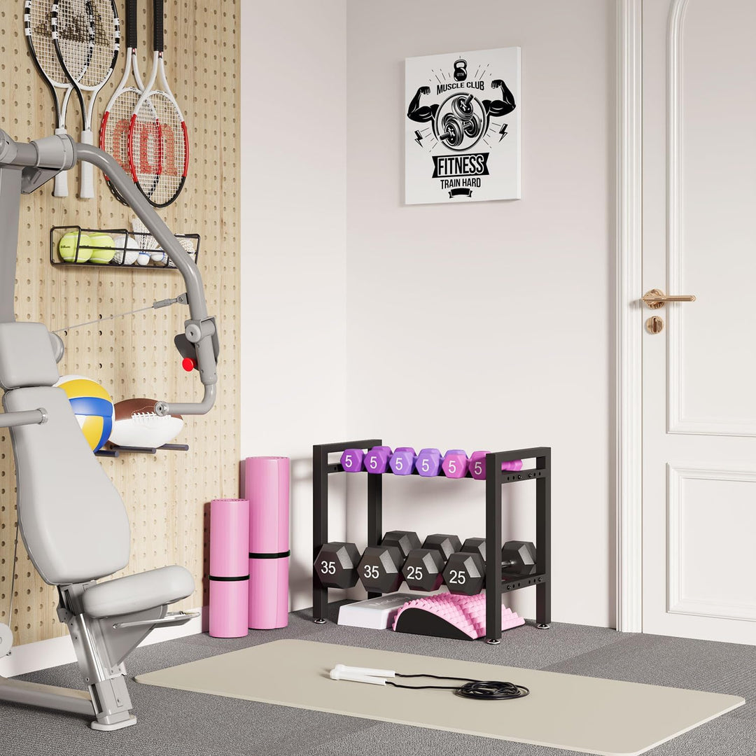 IBUYKE Hantelständer, Verstellbares Hantelgestell für Home Gym, Platzsparender Gewichtsständer 300LB
