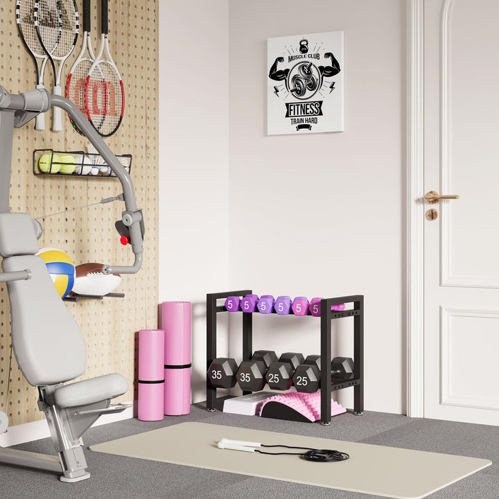 IBUYKE Hantelständer, Verstellbares Hantelgestell für Home Gym, Platzsparender Gewichtsständer 300LB