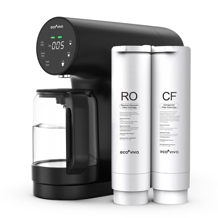 Ecoviva Auftisch Umkehrosmoseanlage Wasserfilter, Mobile Osmoseanlage Trinkwasser Umkehrosmose Filte