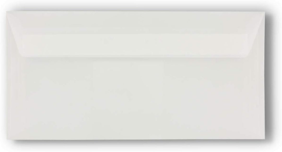 50x Brief-Umschläge DIN Lang - Transparent - 92 g/m² - 11 x 22 cm - Haftklebung mit Abziehstreifen -