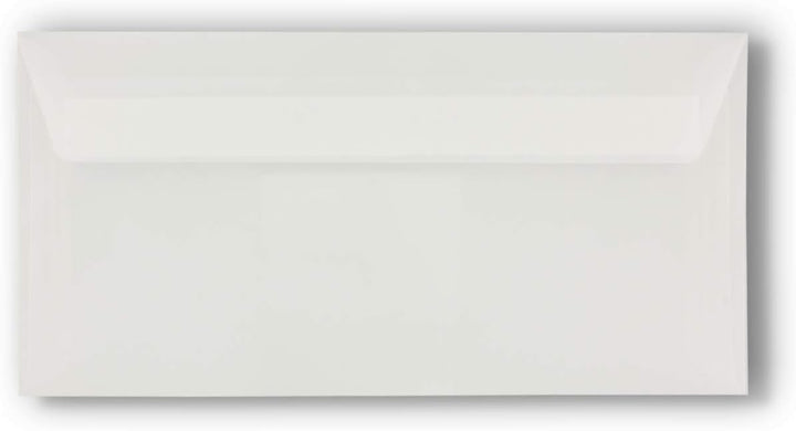 50x Brief-Umschläge DIN Lang - Transparent - 92 g/m² - 11 x 22 cm - Haftklebung mit Abziehstreifen -