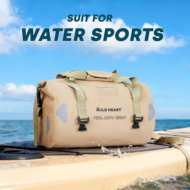 WILD HEART wasserdichte Reisetasche, 40 l 66 l, 100 l, mit verschweissten Nähten, Schultergurten, Ne