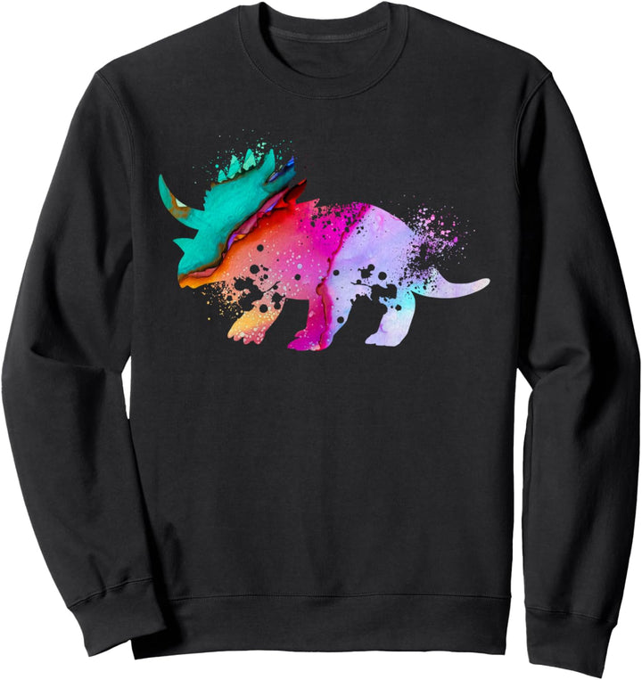 Dino Triceratops Silhouette | Junge Herren Damen Dinosaurier Sweatshirt