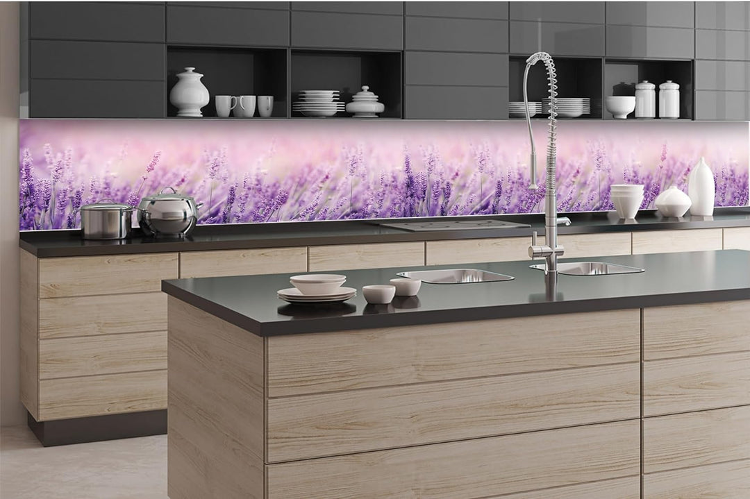 DIMEX Küchenrückwand Folie Selbstklebend Lavendel 350 x 60 cm | Klebefolie - Dekofolie - Spritzschut