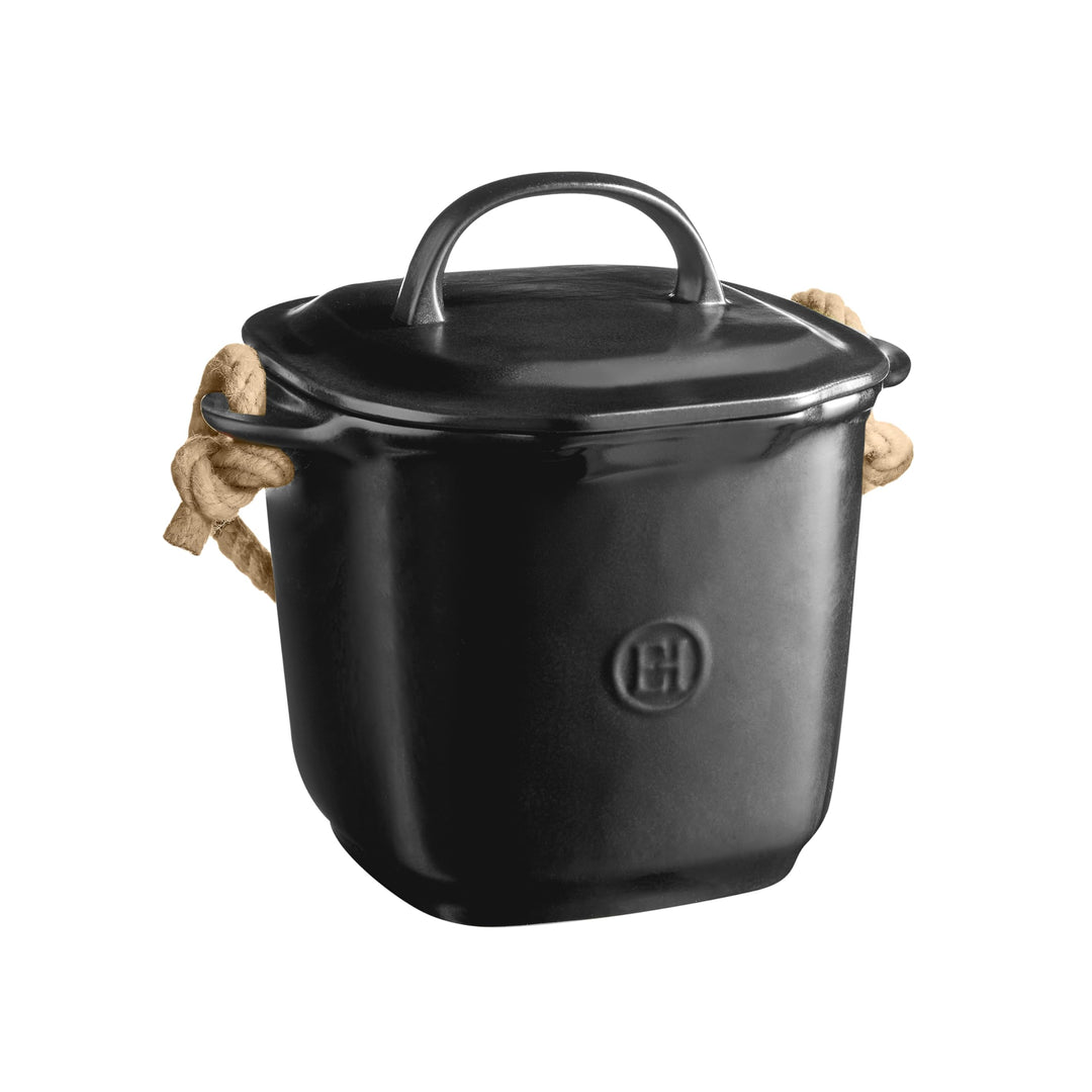 Komposteimer, 4 l, Keramik, Design und praktisch, geruchsneutral und leicht zu reinigen, Trüffelschw