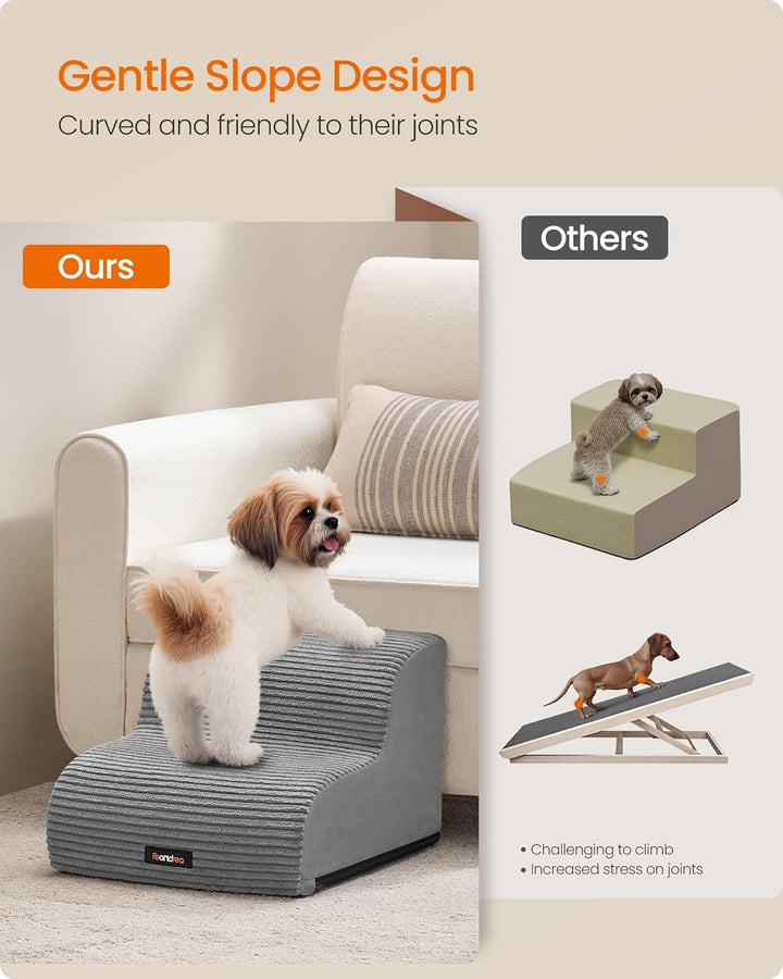 Feandrea Hundetreppe, 2 Stufen, Haustiertreppe, für kleine Hunde, Bett, Sofa, wasserdichte Katzentre