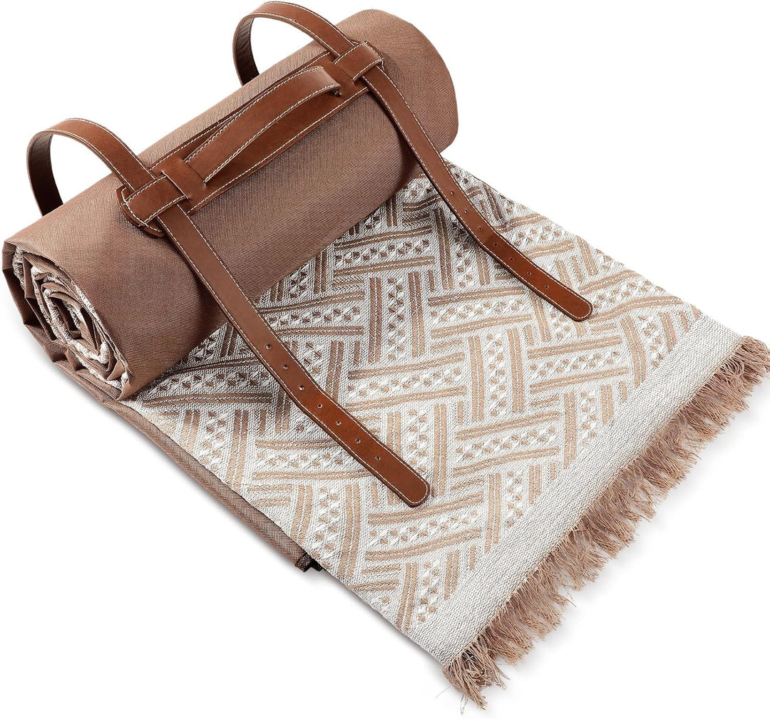 VitalCozy wasserdichte Picknickdecke, Outdoor-Decke, faltbar, 2-in-1, doppellagig, sanddicht, Strand