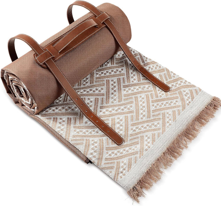 VitalCozy wasserdichte Picknickdecke, Outdoor-Decke, faltbar, 2-in-1, doppellagig, sanddicht, Strand