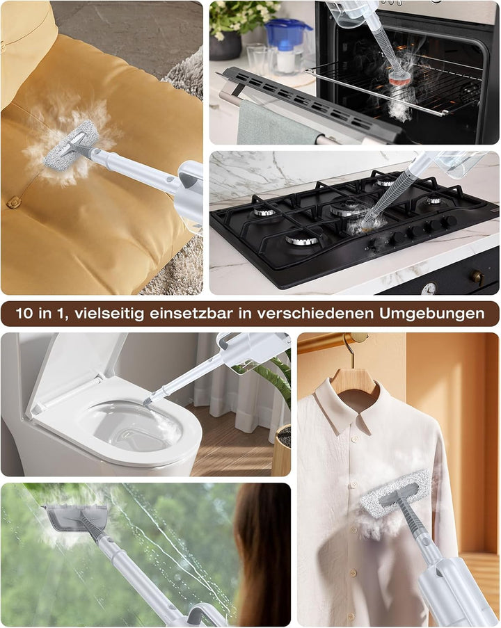 10-in-1 Dampfreiniger mit abnehmbarem Handgerät,Handdampfreiniger Zubehör | 350-ml-Tank,10 Sekunden