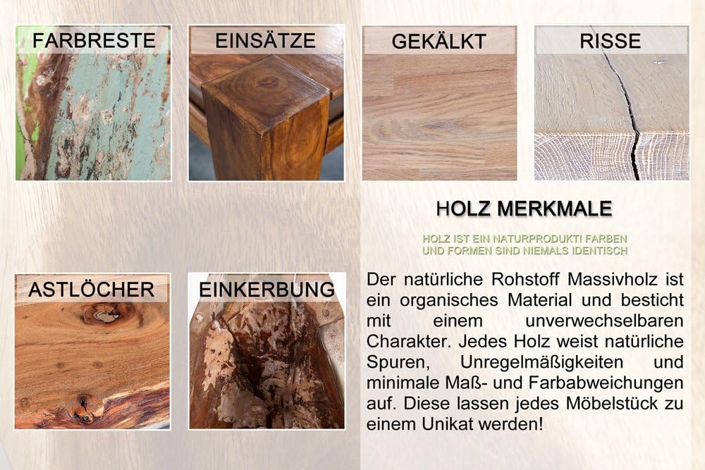 invicta INTERIOR Massives Wand Weinregal Barracuda antik Teak Holz 100cm Flaschenhalter Natur Regal