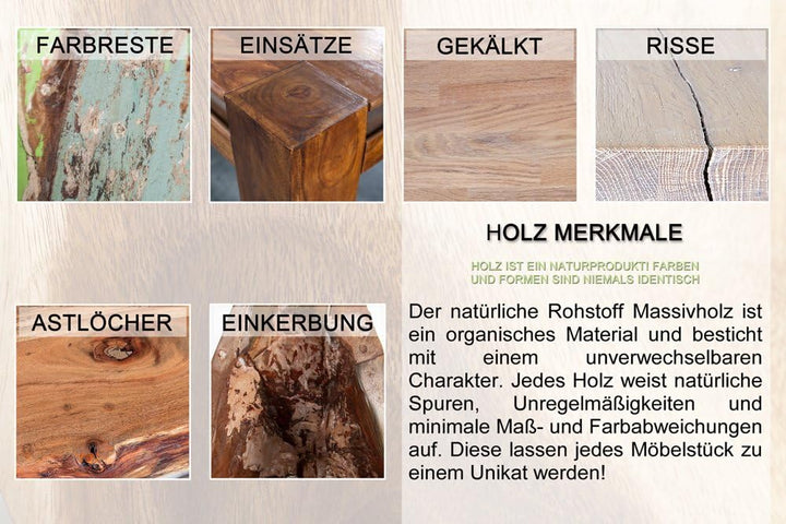 invicta INTERIOR Massives Wand Weinregal Barracuda antik Teak Holz 100cm Flaschenhalter Natur Regal