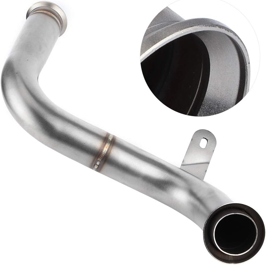 Auspuff Mid Link Pipe, Qiilu Motorrad Auspuff, Katalysator entfernt Decat Auspuff Mittelrohr Motorra