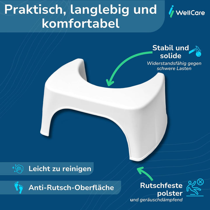 Well Care Toilettenhocker - WC Hocker fur Erwachsene - Hergestellt aus Recyceltem Kunststoff - Kloho