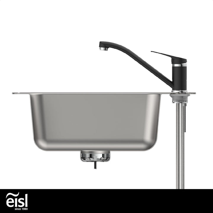 EISL Spültischarmatur SPEED, Wasserhahn Küche Chrom/Schwarz, Einhebelmischer Küche 360° schwenkbar i
