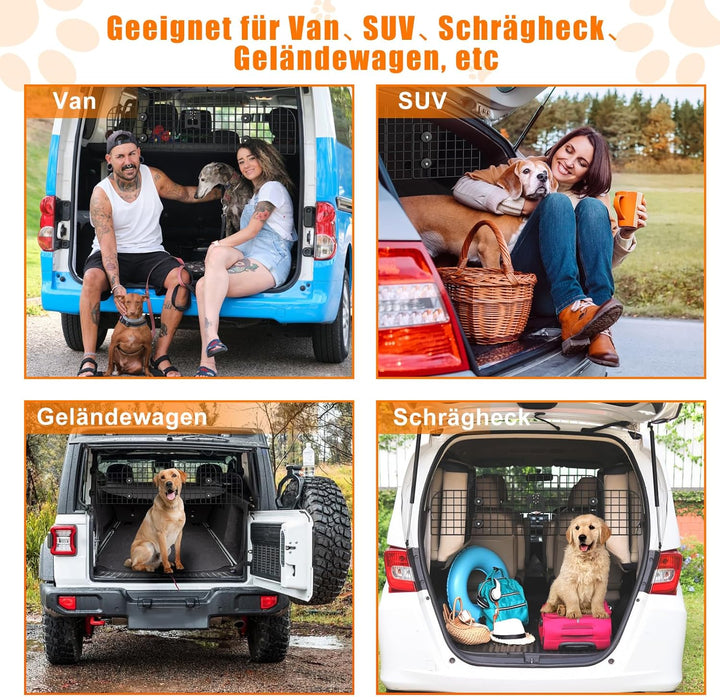 Denmay Hundegitter Auto, Universal Autoschutzgitter Trenngitter 30.7 x 93-150CM verstellbare Breite,