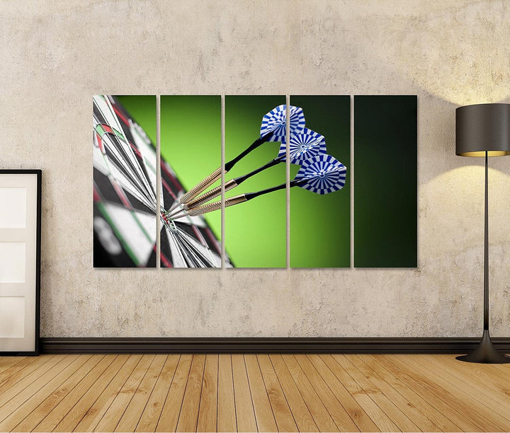 islandburner Bild auf Leinwand Darts Pfeile Im Bulls Eye Der Dartscheibe Bilder Wandbilder Poster Le