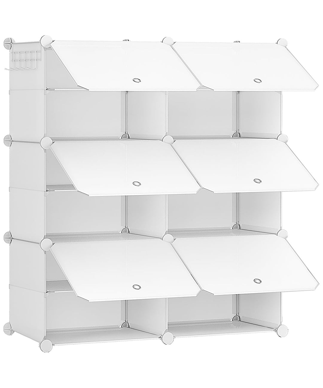 HOOBRO Schuhregal mit 6 Fächern, Schuhschrank, für 24 Paar Schuhe, 40 x 30 x 30 cm pro Fach, schmal,