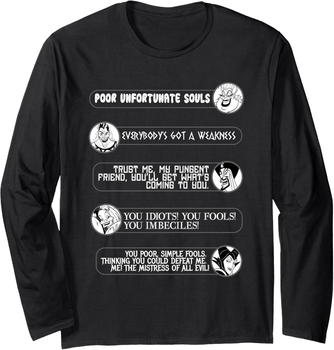 Disney Villains Movie Quotes Circle Portrait Langarmshirt