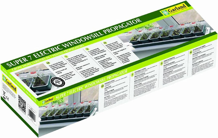 Garland Beheiztes Mini-Gewächshaus Super 7, 76 x 18,5 x 15 cm, für Keime und Stecklinge, 7 Stück