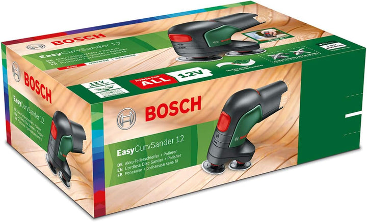 Bosch Akku Schleifer & Polierer EasyCurvSander 12 (Ohne Akku, 12 Volt System, im Karton) ohne Akku |