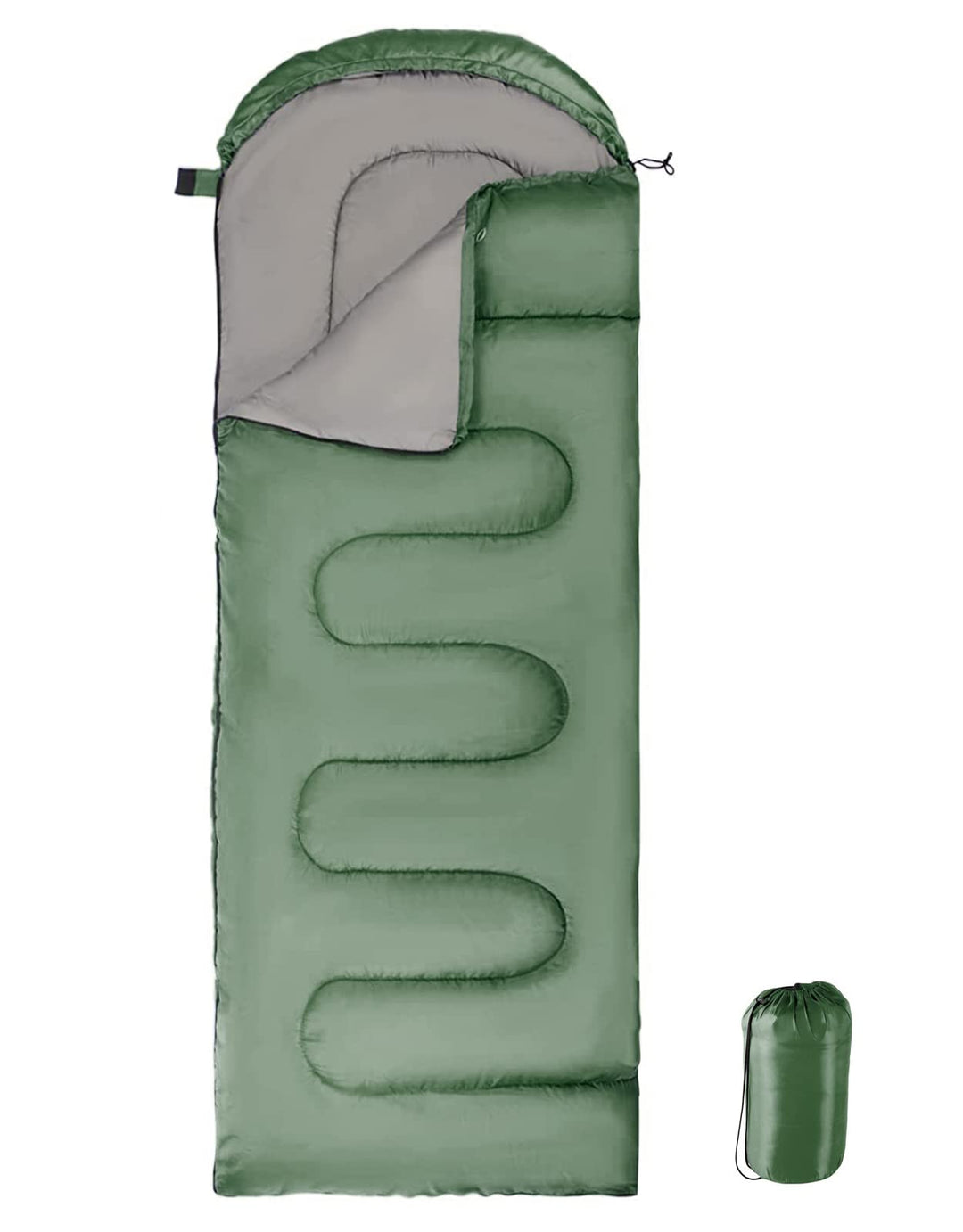 Schlafsack mit Kapuze, 3 Jahreszeiten, wasserdicht, warm, leicht, rechteckig, Umschlag, Camping, Sch