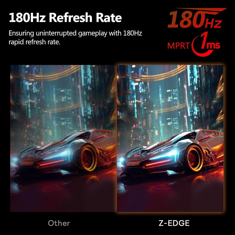 Z-Edge 24 Zoll Curved Gaming Monitor Full HD 180Hz/165Hz(DP) 144Hz(HDMI) 1ms MPRT, 300cd/m² Helligke