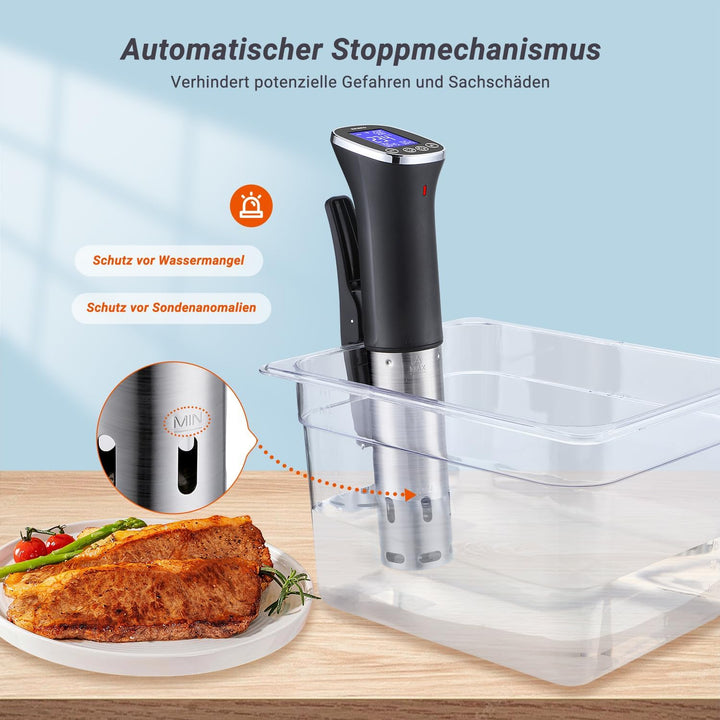 Sous Vide, Sous Vide Stick ISV-300W WLAN Professioneller Küchenroner, 0-90℃ Niedertemperaturgaren |