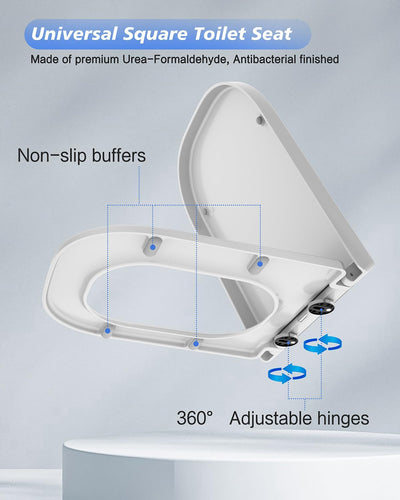 WHYFONE Toilettendeckel, WC Sitz Toilettensitz mit Absenkautomatik, Klodeckel mit Absenkautomatik un