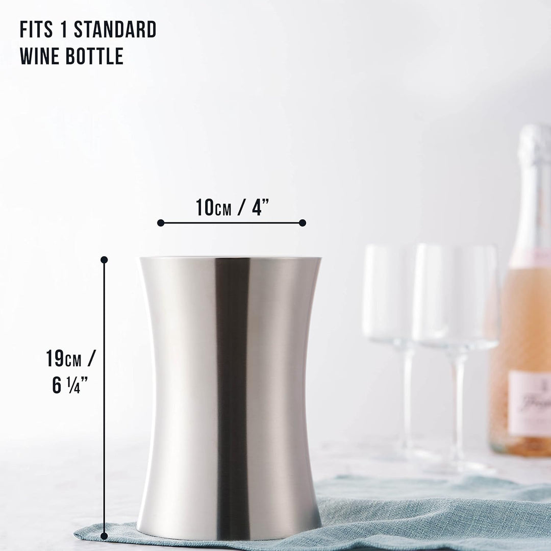Oak & Steel - Premium Silber Doppelwandiger Edelstahl Weinkühler mit Geschenkbox - weinkühler sektkü
