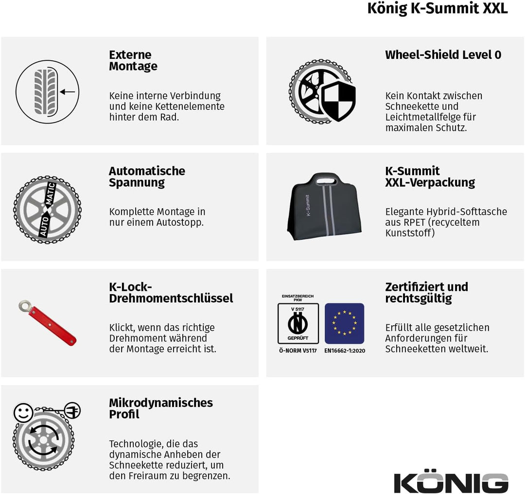 KÖNIG K-SUMMIT XXL K66 - Schneeketten, 2