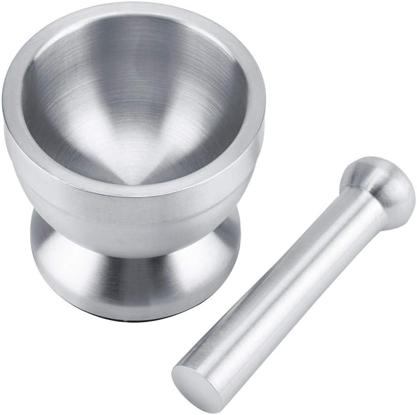 Edelstahl Mörser Stössel Set Knoblauch Kräuter Crushing Mahlen Pestles Komfortable Grip Gewürzmühle