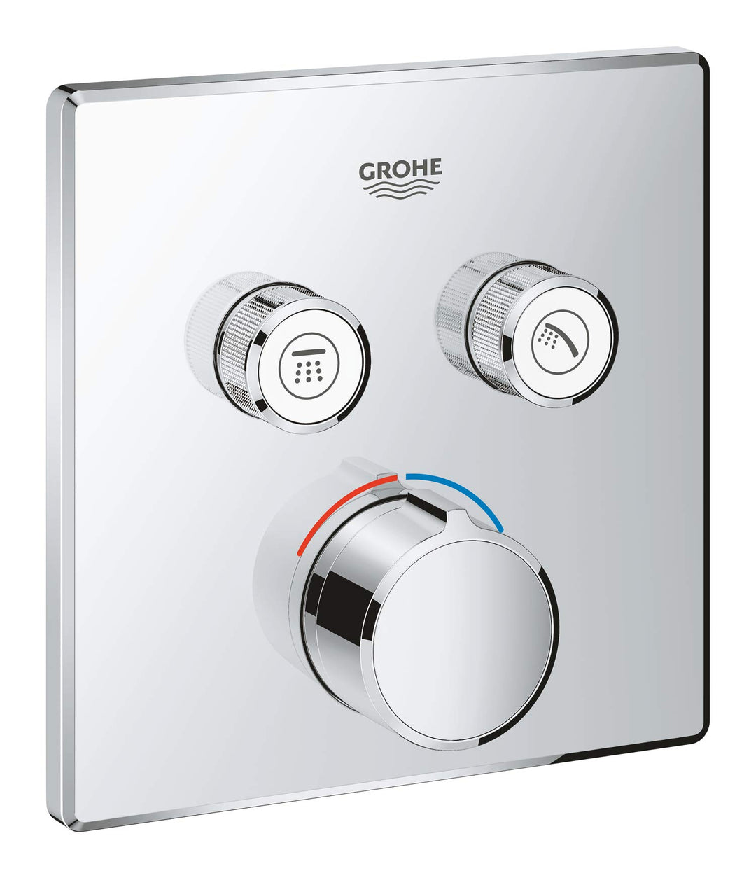 GROHE SmartControl | Thermostate - Unterputzmischer mit 2 Absperrventilen, chrom | Fertigmontageset