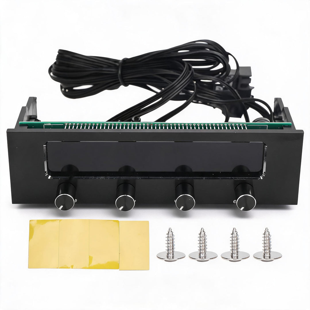 Annadue STW‑6041 Lüftersteuerung für Computer-CPU, 5,25" PC Multifunktionale Dashboard-Medien 4-Kana