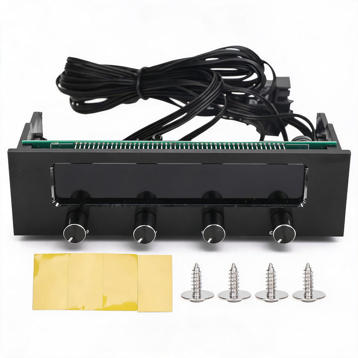 Annadue STW‑6041 Lüftersteuerung für Computer-CPU, 5,25" PC Multifunktionale Dashboard-Medien 4-Kana
