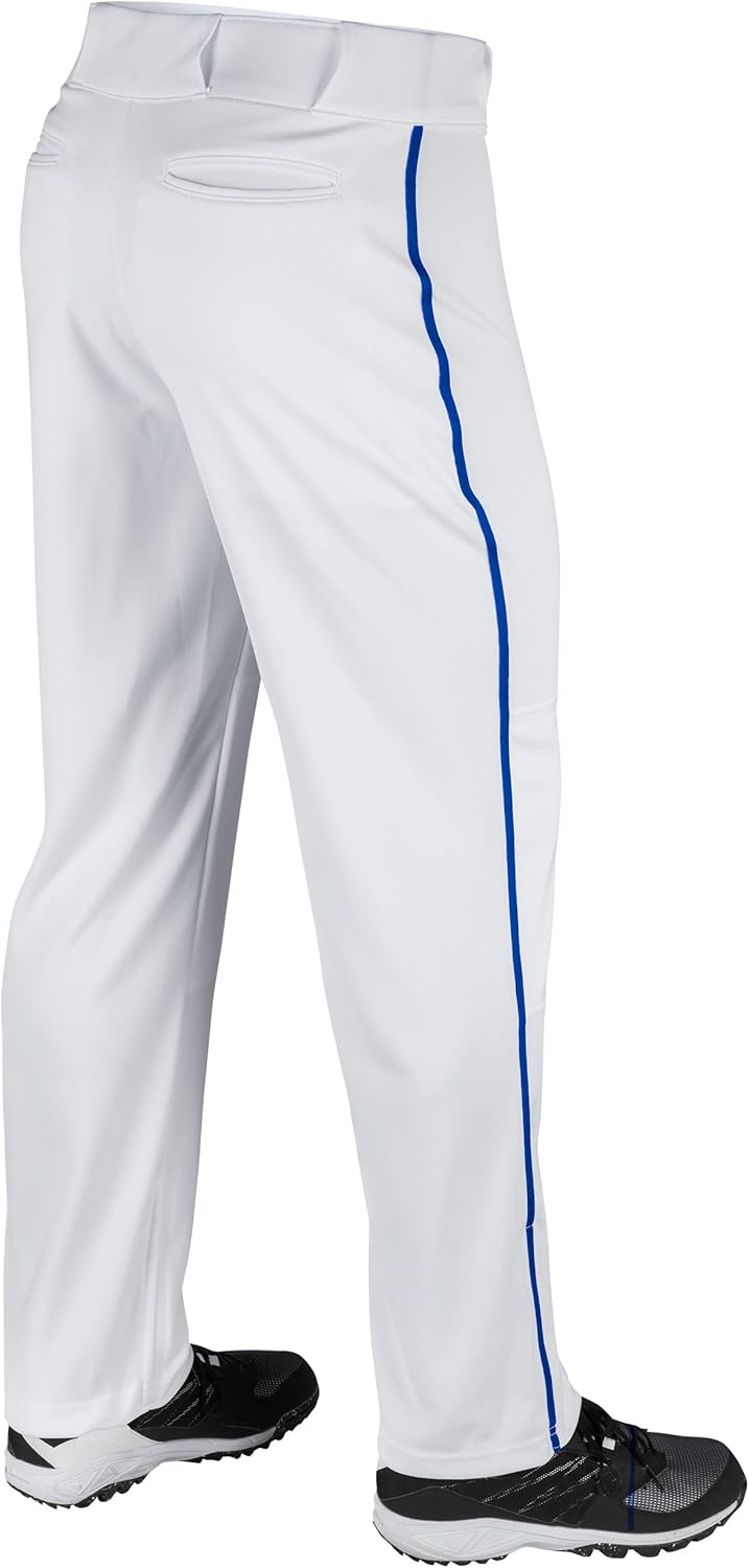 CHAMPRO Baseballhose für Erwachsene, dreifache Krone, offene Unterseite, paspeliert Weiss, Royal Pip