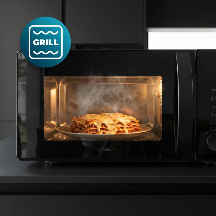 Cecotec Mikrowelle mit Grillfunktion Proclean 5105 Schwarz. 700 W, 20 L, Grill, Auftaumodus, 3DWave,