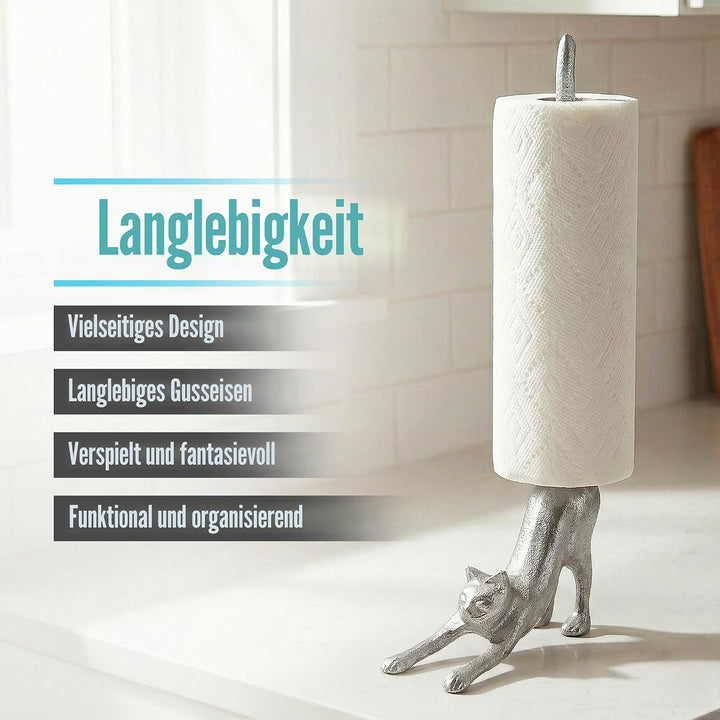 Comfify Dekorativer Papierhandtuchhalter oder Toilettenpapierhalter mit Yoga-Katze – entzückende Hun