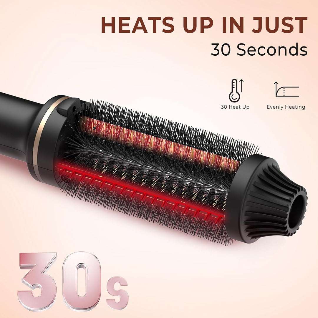 Thermal Brush Thermobürste 38mm, Lockenbürste 3 in 1 LCD Anzeige 120-210℃, Erhöhen Sie das Haarvolum