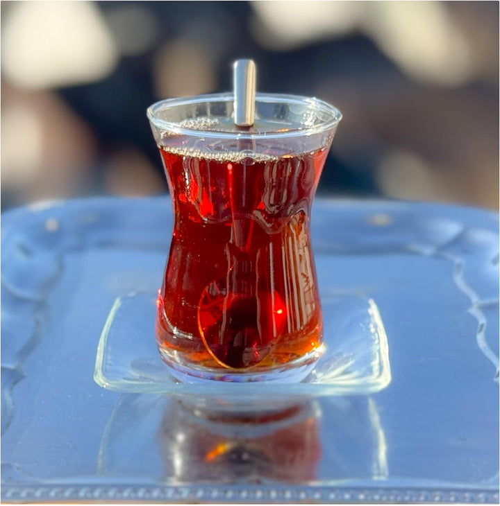 Topkapi - 18-tlg Türkisches Tee-Set Ajda-Sultan, 6 Teegläser, 6 Untersetzer, 6 Teelöffel, Komplett-S